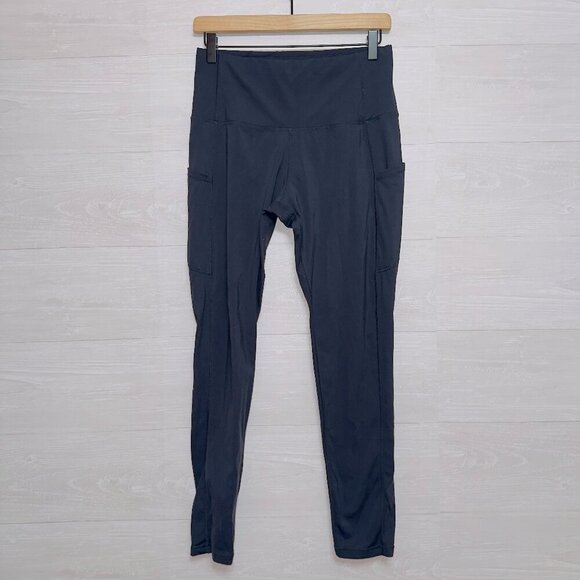 Amazon Branded Women's Gray High Waisted Side Pockets Athletic Leggings large - Picture 1 of 5